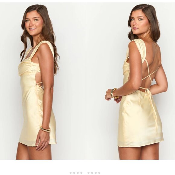 Beginning Boutique Macayle Yellow Mini Dress - Picture 1 of 9